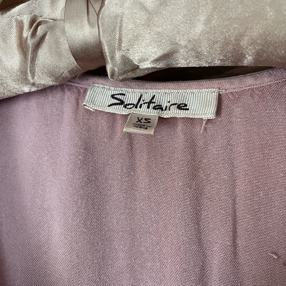 Solitaire dusty pink embroidered knee length summer dress- XS-M - Picture 2 of 6